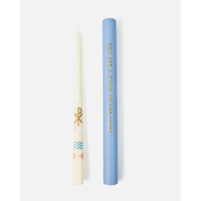 Living Water Baptism Candle (Multicolor)